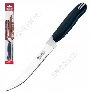 TALIS Нож универсальный 11см,лезвие нержавеющая сталь с зубчиками,бакелитовая синяя ручка,блистер (24) 