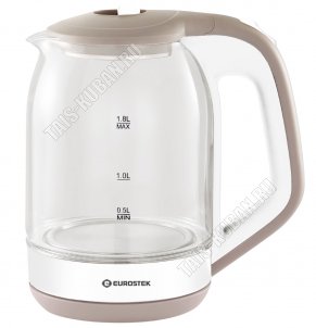 Чайник стекло 1,8л 1500Вт диск, автоотключение, цвет белый/бежевый (12) 