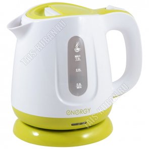 Чайник пластик 1,0л 1100Вт диск,автооткл,защ.от перегр.,внутр.подсвет,бел/фисташ (12) 