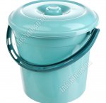 Ведро 10л с крыш мята (d26 h25см) с мер.дел (25) 