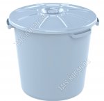 Бак 80л с крышкой, серо-голубой (d58 h53см) 4ручки (5) 