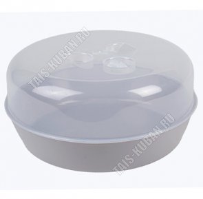 Контейнер круг,серый 1,2л крыш.прозрач (12) 