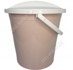 Ведро 8л с крышкой (d30 h29см) розово бежевый с белым (15) 