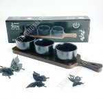 Blackwood Салатник-соусник набор 3шт 100мл, на бамбуковой подставке (24)
