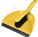 Набор .Совок мягк.кром 24х15см +Щётка-сметка L10см,ворс h5см,горизонт.руч.12см,желтый, Хомвер (15) 