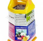 Терка 6-ти гран, h23см,нерж.сталь,пласт.ручк,прорезин.дно,желт-оранж (12) 