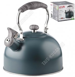 Чайник нержавеющая сталь 2,2л со свистком,черный (12) 
