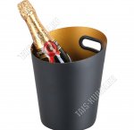 Ведерко для льда и шампанского 4л h21 d18см черный матовый/золото (36) 