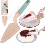 AllCook. Лопатка д/торта двойная 28х7,5см,пластик,персик/пудрово-зеленый (12) 