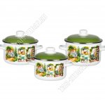 Лето на даче Набор кастрюль 3шт (2,0/3,0/4,0л) 