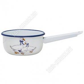 Гуси Ковш (цил) бел 1,5л,син.обод (12) 