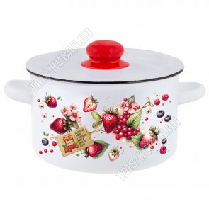 Ягодки Кастрюля белый (цил) 1,5л (8)