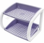 Этажерка настол,д/кухни,ванной 2-х ярус туман.сиренев (25х19 h8) (9) 