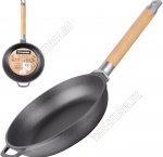 Сковорода съемн.дерев.руч d26см,черн,инд.дно,прям.борт h5,5см,толщ.ст/дна 3,5/4,0мм (4) 