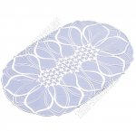 Ажурная салфетка, серебро, овал (30х46см) 