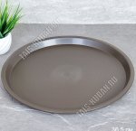 Поднос антискольз, круглый (d35см) коричневый (50)