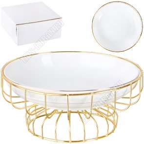 Ваза-корзинка д/фруктов,сладостей на ножке d24см h11смна метал.подст, п/у (1) 