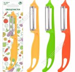 Овощечистка продольн. L15х5см,пласт.ручк,микс (12) 