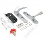 БУЛАТ Замок врезной, с/руч, д/двери толщ. 35-40мм, титан  (1)