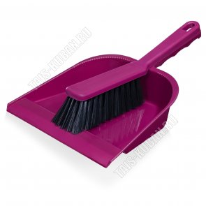 Набор .Совок 22х17см +Щётка-сметка L14см,ворс h5см,горизонт.руч.L13см,вишнёв