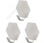 Крючок самоклеющийся размер 3,8х4см. В наборе 3шт 