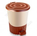 Ведро д/мусора с педал, круг. 14л беж (6)