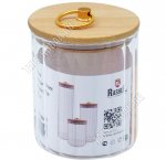 Банка с бамбуковой крышкой (цилиндр) 0,5л d9 h10см,ручка-кольцо (12)