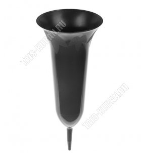 Ваза с колышком h30 d11,5см ,черная,пластик (12/72) 