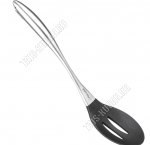 Schick Ложка поварская с прорезями L33см,силикон+нержавеющая сталь,цвет черный/стальной (12) 