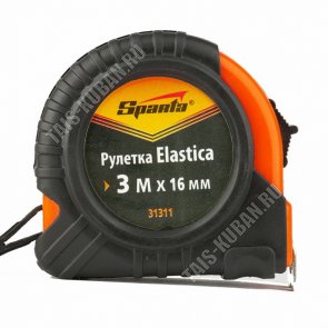 Рулетка Elastica 3м х 16мм,обрезин.корпус 