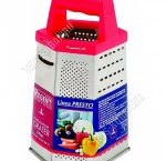 Терка 6-ти гран, h23см,нерж.сталь,пласт.ручк,красн (12) 