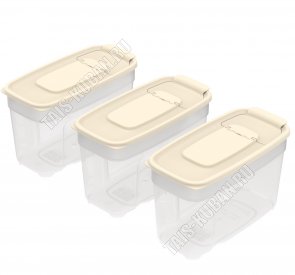 Емкость д/сыпучих Н-р 3шт бежев 1л (23) 