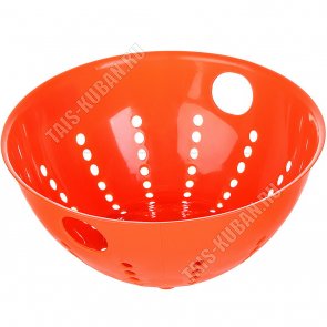 Дуршлаг 2 вырубн.ручк, оранж, кругл (d22 h9,5см) (35) 