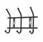 Вешалка 3 двойных усиленных крючка L27х21,5см, чёрный (20)