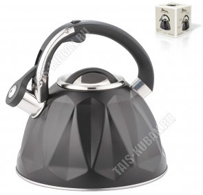 Чайник нержавеющая сталь 3,0л со свистком,чёрный матовый (6) 