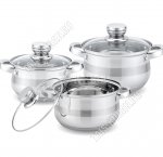 НАБОР кастрюль 3шт (бочка 2,1/3,0/4,0л) стекл.крыш,инд.дно 5-ти сл,мерн.шкала,комбин.полир,п/у (4)