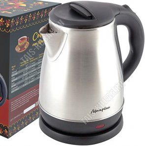 Чайник нерж.1,7л 1500Вт диск,защ б/воды,повор.360,свет.индик,цв.серебро (12) 
