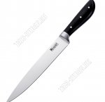 PIMENTO Нож разделочный 32,5см,лезвие нержавеющая сталь 3Сr13,черная прорезиненная ручка,блистер (12)