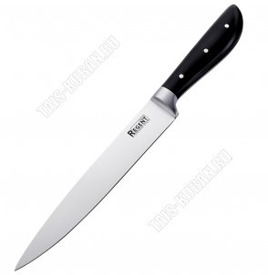 PIMENTO Нож разделочный 32,5см,лезвие нержавеющая сталь 3Сr13,черная прорезиненная ручка,блистер (12) 