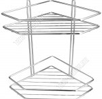 Полка настен 2-х ярус,углов. (22х22 h36см) борт 2прута,дно-трапец,,крепл.п/шуруп (1)