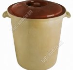 Бак для мусора 50л беж/коричневый (15) 