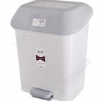 Ведро для мусора, с педалью 15л белый (33х28 h41см) (2) 