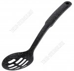 PUNTO NERO Ложка с прорезями L30х7см (нейлон) черный с бело-золотым крапом (12) 