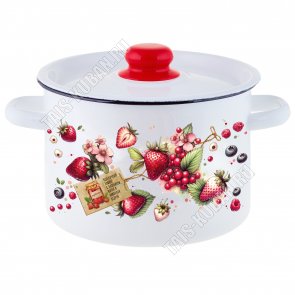 Ягодки Кастрюля белый (цил) 2,9л (6)