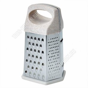 Терка 6-и гранная h20см, нержавеющая сталь,пластиковая ручка бежевый мрамор,нескользящее дно (24) 