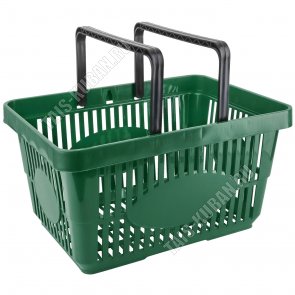 Корзина д/покупок,зеленый (42,5х22,5 h30см) 2 ручки (1) 