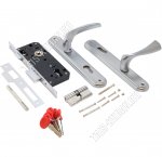 БУЛАТ Замок врезной, с/руч, д/двери толщ.35-38мм, титан (1)