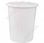 Бак для мусора 100л белый (d55 h67см) с крышкой, Альтернатива (3)