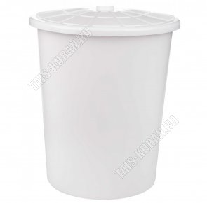 Бак для мусора 100л белый (d55 h67см) с крышкой, Альтернатива (3) 