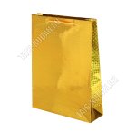 Пакет бумажный,голографический (h34х26см, дно8см) золотой (12)